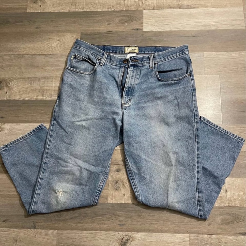 L.L. Bean Men's Light Blue Straight-Leg Jeans